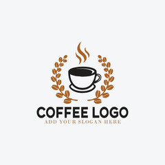 coffee shop logo design vector