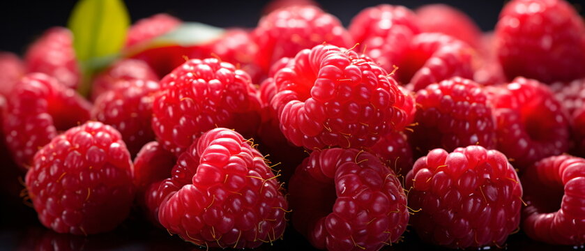 Close-up image of fresh raspberries