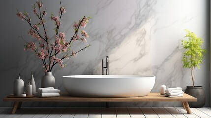 Bathroom with a Zen theme
