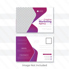 Creative modern marketing agency postcard design template