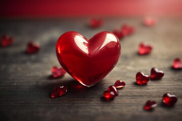 Fototapeta premium Realistic Heart Elegance for Valentine's Day by Generative AI