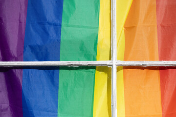 Rainbow / Pride Flag in window
