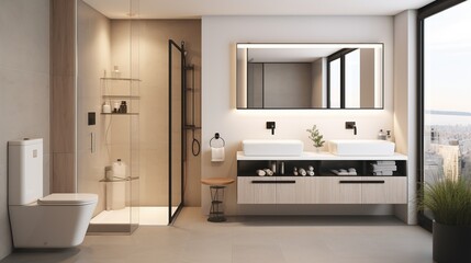Fototapeta na wymiar elegant and luxurious toilet bathroom