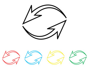 Repeat icon vector. Refresh icon sign symbol in trendy flat style. Set elements in colored icons. Reload arrow vector icon illustration isolated on white background