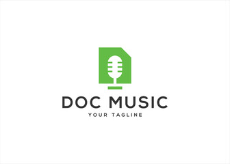 Creative Music Document Logo Template Design Vector