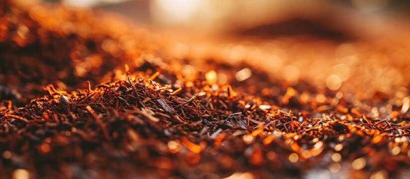 Rooibos tea in close-up with shallow depth of field.