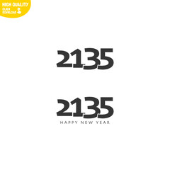 Creative Happy New Year 2135 Logo Design