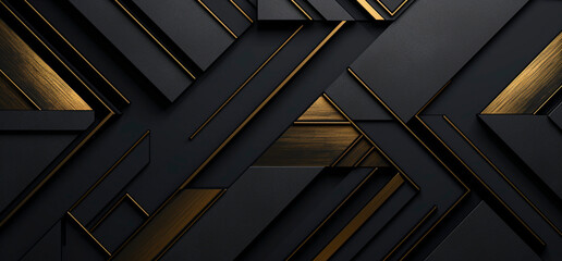 Black and Gold Geometric Design
 - obrazy, fototapety, plakaty