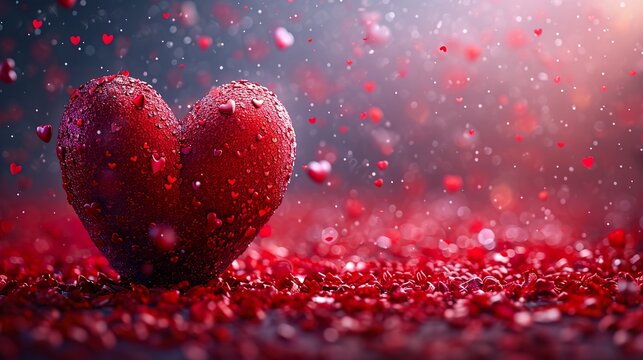 Fondo abstracto de un coraz&oacute;n para celebraci&oacute;n del d&iacute;a de los enamorados. Ideal como fondo para web. Generado por IA.	
