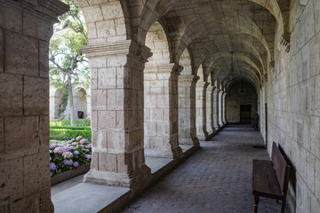 Fototapeta na wymiar Arequipa, Peru - 4 Dec, 2023: The cloisters of the Monasterio de Santa Teresa