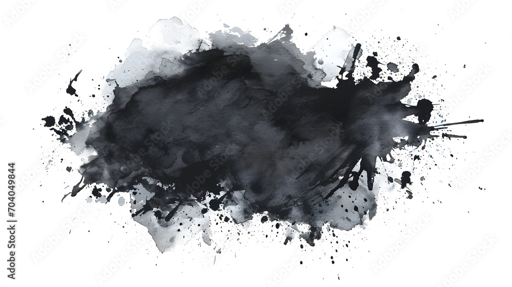 Wall mural An evocative sketch that captures the raw emotion of abstract art with a bold black blot of paint