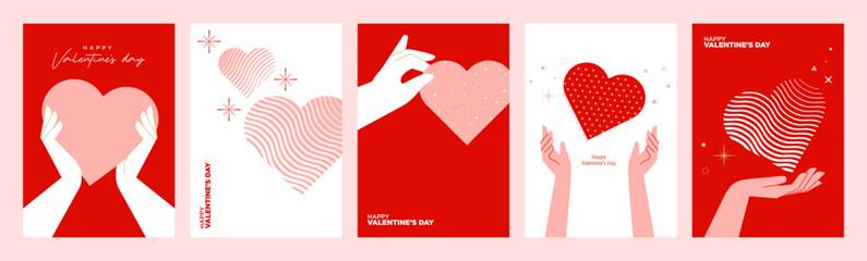 Valentines day greeting card templates and banners. Vector illustrations for Valentines day,  love message, social media and web banner, marketing. © PureSolution