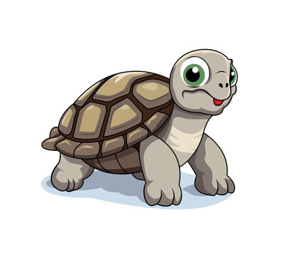 cute tortoise cartoon character vector illustration