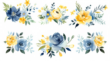 Floral frame with watercolor flowers, decorative flower background pattern, watercolor floral border background