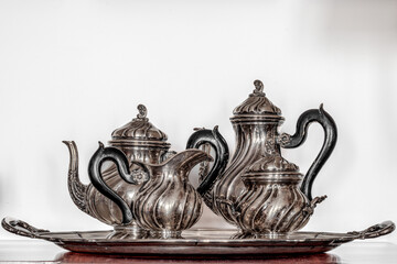 Antique silver coffee and tea set