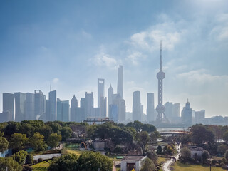 Fototapeta premium city skyline at sunset