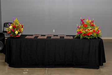 Flower displays from a banquet we did last October