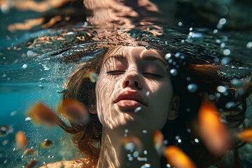  beautiful fashion girl in an underwater photoshoot