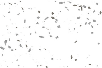 Silver glitter confetti on a white background. Decorative element.