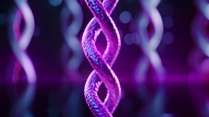 DNA molecules are organized in structures called chromosomes. Genetic DNA testing and analysis animation concept. Zoom into chromosome structure looping colorful background. Medical