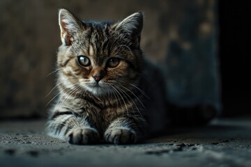 potrait of cat playfull with blurred background
