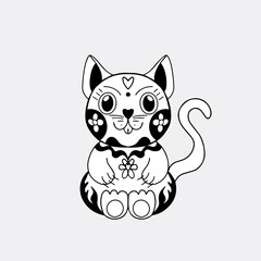 Vector Graphic of the Maneki-Neko Japanese Lucky Cat