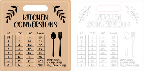 Conversions Kitchen vector design laser cut file