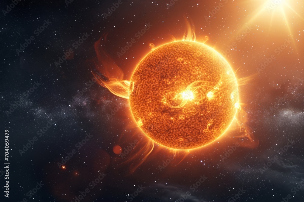 Canvas Prints a sun floating and shining in the space