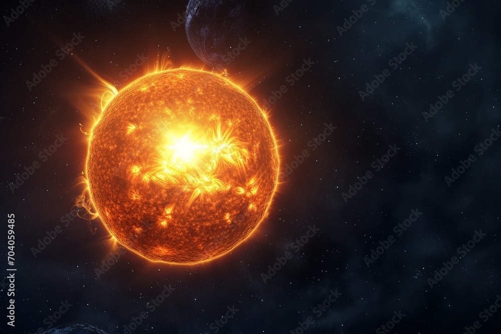 Canvas Prints a sun floating and shining in the space