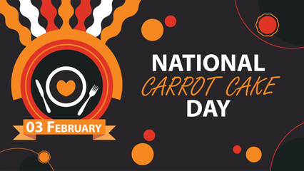 National Carrot Cake Day vector banner design. Happy National Carrot Cake Day modern minimal graphic poster illustration.