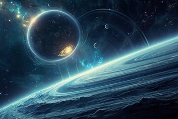 Obraz na płótnie Canvas a planet floating in space