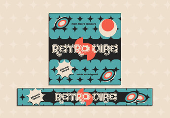 Set of Retro Banners Design Layout with Flat Style