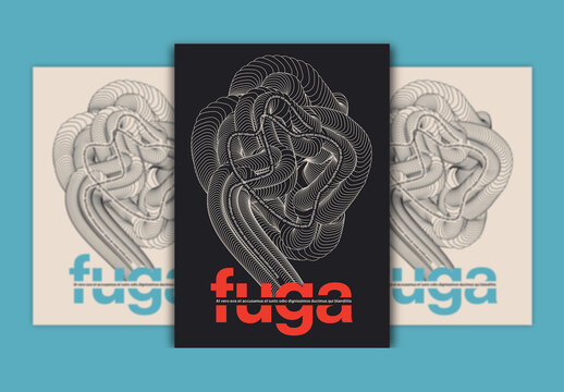 Retro Futuristic Typography Poster Design Layout