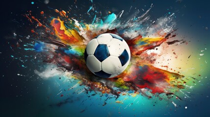 Sports Olympic games background, splash art soccer