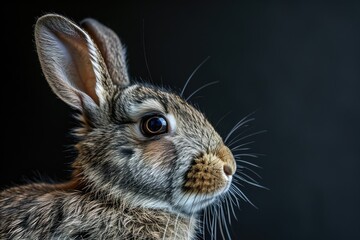 Naklejka na ściany i meble portrait of an animal, playfull rabbit on portait