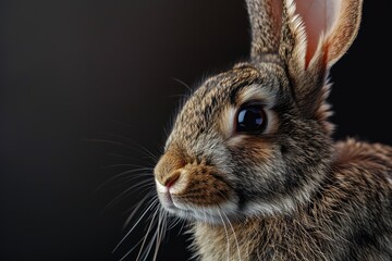 Naklejka na ściany i meble portrait of an animal, playfull rabbit on portait