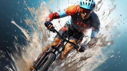 Sports Olympic games background, bike, downhill bike
