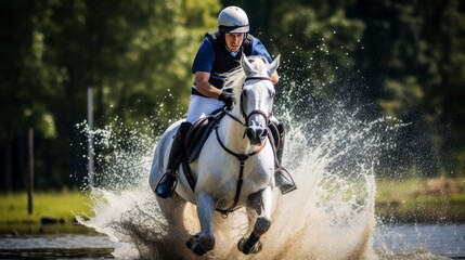 Sports Olympic games riding horse background - Powered by Adobe