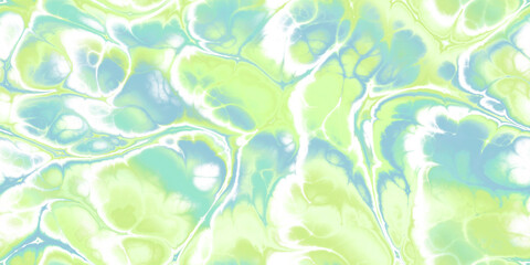 marbled seamless tile artwork blending green to blue plus white