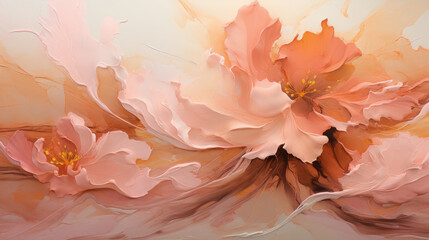 smears of acrylic paint in Peach Fuzz