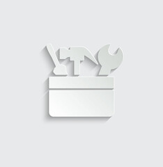 Tool case icon vector hammer wrench icon
