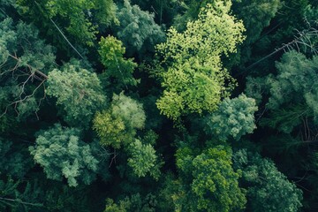 Fototapeta premium Aerial picture of a woodland