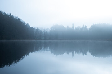Fototapeta premium lake and fog