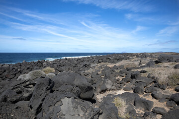 Volcanic rocks on the coast, Lanzarote, Spain