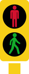 Traffic light interface icon in flat. isolated in transparent background symbol use for Traffic control or stoplights with go light and caution light in vector for apps and website