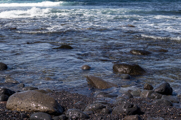 Rocky coast of the Atlantic ocean, Lanzarote, Spain