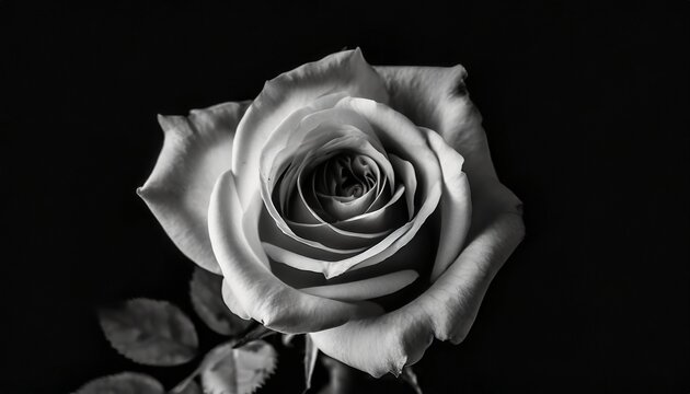 rose closed up on black and white photography