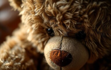 Close-up of a teddy bear's face