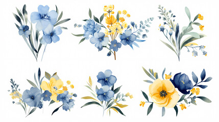 Floral frame with watercolor flowers, decorative flower background pattern, watercolor floral border background