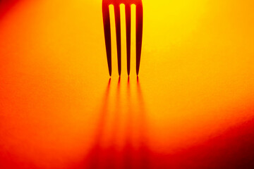 Fork isolated in selective focus in artistic and creative photography